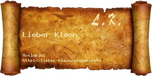 Lieber Kleon névjegykártya
